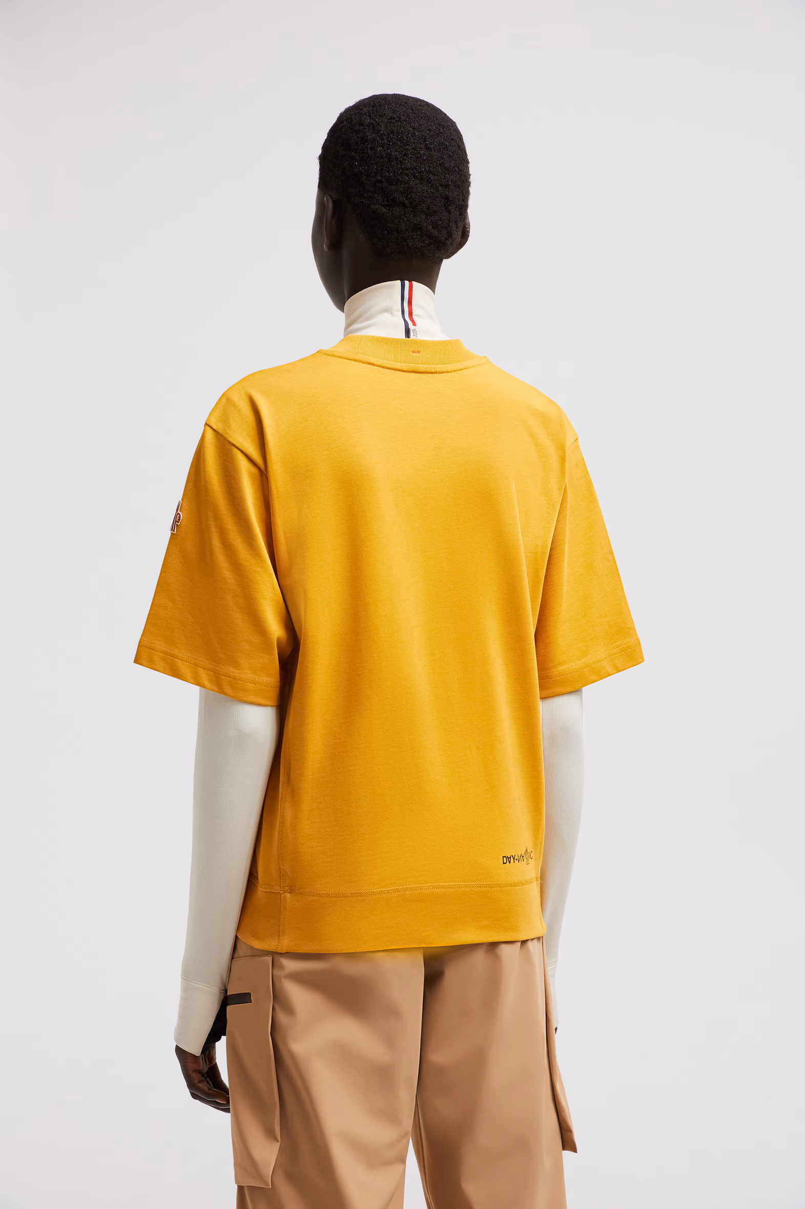 Logo Cotton T-Shirt Women Yellow Moncler 5